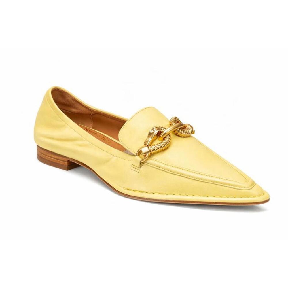 Tory Burch Butter Yellow Twisted Horsebit Pointed Toe Loafers Flats US 5.5 NWB